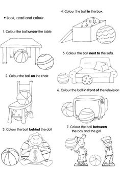 the worksheet for children to learn how to play with their toys and colors