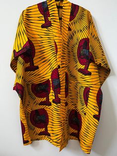 African Print Kimono - 105816Y Classy Tops, Unique Kimono, African Tops For Women, African Print Kimono, Moda Kimono, Ankara Styles For Women, Latest Aso Ebi Styles, African Tops, African Wax Print Fabric