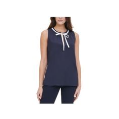 Tommy Hilfiger Women's Contrast-Trim Tie-Neck Blouse Size L Condition: New With Tags Category: Apparel & Accessories > Clothing Manufacturer: Tommy Hilfiger Size: L Color: Navy Blue Shipping: Arrives In 3 To 4 Business Days Via Usps First Class. Priority Shipping Is Available At Checkout. All Orders Ship Out Within 24 Hours. We Offer Hassle Free Automated Returns, And Timely Customer Service Responses. Check Out Or Store For Over 30,000 Brand New Men's And Women's Clothing, All Up To 90% Off Ret Tommy Hilfiger Blouse For Spring Workwear, Tommy Hilfiger Spring Blouse For Work, Tommy Hilfiger Spring Workwear Blouse, Casual Tommy Hilfiger Blouse For Work, Spring Stretch Top By Tommy Hilfiger, Spring Tommy Hilfiger Stretch Top, Tommy Hilfiger Stretch Top For Spring, Navy Tops For Spring Daywear, Navy Tops For Daywear In Spring