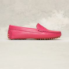 The Pastoso | Soft Tumbled Leather Driver Moccasin | M.Gemi Classic Pink Loafers With Rubber Sole, Classic Pink Loafers With Leather Sole, Pink Classic Slip-on Loafers, Classic Pink Slip-on Loafers, Classic Pink Loafers With Round Toe, Driving Loafers With Rubber Sole, Pink Round Toe Casual Moccasins, Pink Casual Moccasins With Round Toe, Casual Pink Moccasins With Round Toe