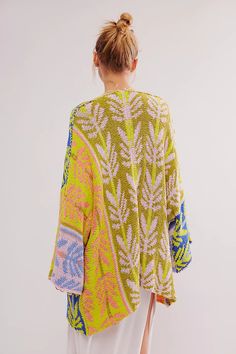 Mallorca Cardi | Free People Cardigan Fashion, Mixing Prints, Layered Look, Boho Clothing, Pocket Detail, Small Bust, Boho Outfits, Oversized Fits, Color Coding