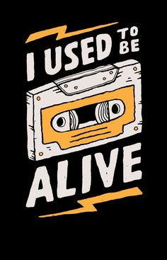 i used to be alive t - shirt with an orange cassette tape on the front