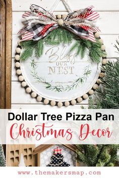 dollar tree pizza pan christmas decor