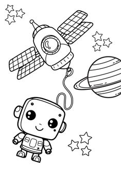 Free Printable Robot Coloring Pages for Kids Bot Droid outer space drone planet Mandala Printable, Printable Christmas Coloring Pages, Free Printable Activities, Cool Robots, Coloring Sheets For Kids