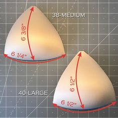 "Triangle Bra Cup Inserts- Sizes 34-40 Premium quality foam, Tricot lined in Light Beige. Nicely shaped contoured molded cups. These cups are even padding, and perfect as removable inserts, or sewn in to shelf bras or bikini tops. See below reference guide for measurements and photos in listing. 34-XSMALL bra cup measures 5 3/4\" Long along the center, 5 3/4\" along the bottom curve. Approx. reference bra sizes: 32B, 34A 36-SMALL bra cup measures 6\" Long along the center, 6\" along the bottom c Small Bra, Filled Donuts, Tricot Fabric, Bra Cup, Cup Sizes, Triangle Bra, Shelf Bra, Beach Resort, Bra Cups