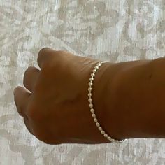 Dainty Adjustable Sterling Silver Bracelet. Adjust Up To 9 Inch Wrist. White Jubilee Stretch Bracelet, Dainty Jubilee Bracelet, White Wristband For Everyday Use, Silver Adjustable Wristband, Adjustable Silver Wristband, Everyday Round Stretch Bracelet, Ball Bracelet, Sterling Silver Bracelet, Womens Jewelry Bracelets