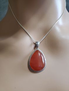 *Large carnelian teardrop pendant  *Sterling Silver chain and pendant  *Free Shipping  *Handcrafted In USA *Jewelry ship in Gift box  * Ready to ship  All components are solid .925 silver.  Thank You For Your Looking ,And Check Out More Items In My Etsy Shop For More Great Deals, Also We Add More Jewelry To Etsy Shop regularly  www.etsy.com/shop/ABQdesign PLEASE check their dimensions, before setting the order.  NOTE -Once the parcel gets shipped out, it is usually needed 3-6 business days for every where in US Please keep in mind that once your package is shipped, the amount of time it takes to get to its destination is completely out of my control. Thank you Liz - [ ] Red Carnelian Teardrop Necklaces, Red Carnelian Teardrop Necklace, Spiritual Teardrop Carnelian Jewelry, Chain And Pendant, Large Pendant Necklace, Red Carnelian, Carnelian Crystal, Usa Jewelry, Carnelian Necklace