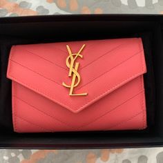 Comes With Dust Bag & Box Ysl Handbags Pink, Bags Ysl, Ysl Wallet, Saint Laurent Bags, Yves Saint Laurent Bags, Yves Saint Laurent, Wallets, Saint Laurent, Dust Bag