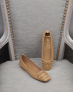 A women’s classic ballet flat for sale on line is crafted of crochet raffia straw and finished with matching napa leather binding and delicate front bow to feminine effect. The ever chic Parris Raffia is fully lined with lightweight, breathable mesh so your entire foot is ventilated and will never overheat. The leather footbed with built in arch support insures all day walking comfort. built in arch support for all day comfort all over ventilation genuine napa leather padded footbed and trim pul Beige Woven Leather Flats, Elegant Summer Woven Leather Flats, Chic Ballet Flats With Woven Sole, Chic Intrecciato Weave Flats, Elegant Ballet Flats With Woven Sole, Chic Woven Leather Ballet Flats For Spring, Chic Woven Leather Ballet Flats With Round Toe, Chic Closed Toe Ballet Flats With Woven Sole, Chic Woven Leather Ballet Flats