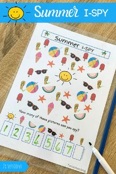 a printable summer i - spy activity for kids