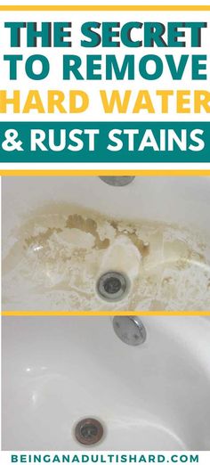 the secret to remove hard water and rust stains from your bathroom sink is that you can't use it