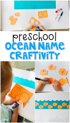 the ocean name craftivity is perfect for kids to do with paper and construction materials