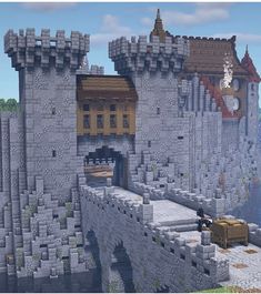 an image of a castle built in minecraft