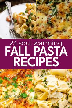 the cover of 23 soul warming fall pasta recipes