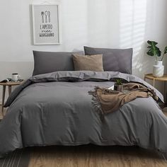 PRICES MAY VARY. 【High Material】: This full size comforter set is made of high quality cotton with soft ultra microfiber inner fill. Super soft, hotel quality, durable, breathable, and machine washable. ✔【3Pcs Grey Comforter Sets Full】 : 1 x full comforter (80" x 90") + 2 x standard pillowcases (20" x 26"). ✔【Solid Grey Design】: Our grey comforter sets full size for boys men teen bedding comforter sets. Give you a simple and warm room, and our grey comforter sets with two pillowcases is envelope Dark Gray Bedding, Dark Grey Bedding, Dark Gray Bed, Bedding Comforter Sets, Gray Bedding, Full Size Comforter, Full Comforter Sets, Queen Size Comforter Sets, Grey Comforter Sets