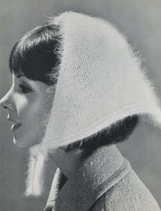 KNITTING PATTERN Vintage Kerchief Headscarf Instant Download PDF 07-074B-01 Knit Accessories, Vintage Knitwear, Hat Beret, Berets Cap, Motif Vintage, Scarf Headband, Winter Hats For Women, Hat Knitting Patterns, Knit Fashion