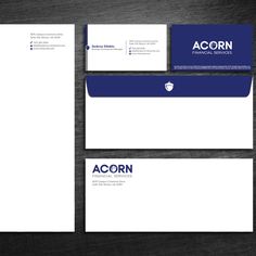 the business card and letterhead design for acorn