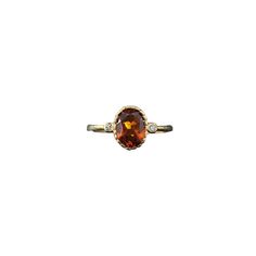 14 Karat Yellow Gold And Citrine Ring Size 6.25 This Lovely Ring Features One Oval Citrine Stone (9 Mm X 7 Mm) And Two Round Brilliant Cut Diamonds Set In Classic 14k Yellow Gold. Shank: 1.5 Mm. Approximate Total Diamond Weight: .04 Ct. Diamond Color: H Diamond Clarity: Si1 Ring Size: 6.25 Stamped: 14k Weight: 1.6 Dwt./ 2.6 Gr. Very Good Condition, Professionally Polished. Will Come Packaged In A Gift Box Or Pouch (When Possible) And Will Be Shipped U.S. Priority Mail Insured. Dv04222417kcs Jagi Citrine Ring, Citrine Stone, Lovely Ring, Diamond Color, Orange Gold, Round Brilliant Cut Diamond, Diamond Clarity, Round Brilliant Cut, Womens Jewelry Rings