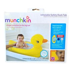 an inflatable safety duck tub for babies