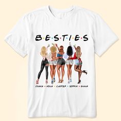 Besties - Personalized Shirt Mom Daughter Gifts, Bridesmaid Proposals, Signature Look, Custom Tees, Feel Special, Tshirt Design, Feeling Special, Bridesmaid Proposal, Nice Leather