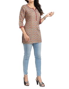 ➤ Fabric - Rayon Printed | ➤ Color - Magical Mustard | Sequins and threads work on neckline | ➤ Length shoulder to hem - 29 inches ➤ ➤ Stay stylish this season with our latest collection of Indian Kurtis for Women. From traditional to contemporary designs, we have something for every occasion. Whether you're dressing up for a special event, or looking for something comfortable to wear at work, our Indian Kurtis are sure to make you stand out. Made with premium quality fabrics, our Kurtis are des