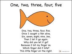 an orange fish with the words one, two, four, five