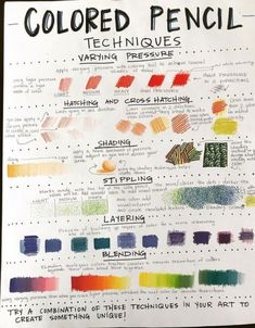 colored pencils are used to describe the different colors in this drawing technique and how they use them