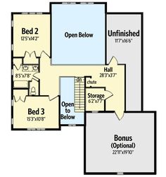 the second floor plan for this house