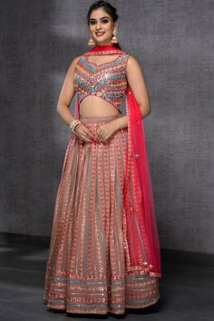 Buy Embroidered Georgette Lehenga Set at PinkPhulkari California Phulkari Pants, Lucknowi Kurta, Gharara Suits, Patiala Salwar Suits, Sequins Blouse, Bridal Dupatta, Georgette Lehenga, Phulkari Dupatta, Chikankari Suits