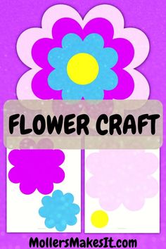 a flower craft is shown with the words flowers in front of it and an image of a