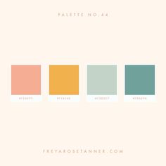 the color scheme for pastel no 4 is shown in four different colors, including orange, yellow, and green