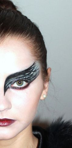 Swan Makeup, Belly Dance Makeup, Competition Makeup, Goth Prom, Black Crows, Nail Decals Diy