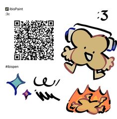 the qr code has been changed to include an image of a bear and fire