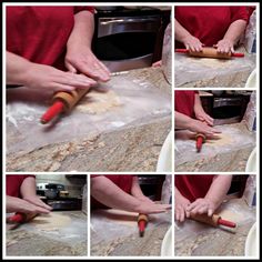 the process of making pizza dough with rolling rollers