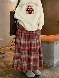 SPECIFICATIONSBrand Name: QiukichonsonMaterial: PolyesterStyle: CasualElasticity: Slight StrechOrigin: Mainland ChinaCN: GuangdongSeason: Autumn/WinterFabric Type: WoolenWaistline: empirePattern Type: PlaidFit Type: Regulai FitSilhouette: A-LINEDresses Length: Mid-CalfAge: JUNIORDecoration: RUFFLESPlace Of Origin: China (Mainland)is_customized: NoModel Number: 2023.12.25Gender: WOMEN size length(cm) waist(cm) hip(cm) one size 84 60-80 100 Casual Plaid Skirt For Winter, Casual Plaid Winter Skirt, Casual Winter Skirt With Ruffles, Red Tiered Skirt For Fall, Womens Maxi Skirts, Pleated Skirts, Long Skirts For Women, Skirt Women, Women Maxi