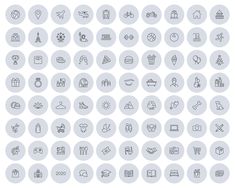 a large set of thin line icons