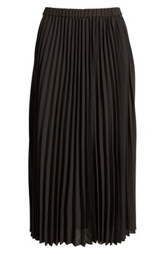 Allover accordion pleats lend graceful movement to this easy pull-on skirt. Lined 100% polyester Dry clean Imported Elegant Pleated Skirt With Elastic Waistband, Workwear Full Pleated Skirt With Elastic Waistband, Chic Black Pleated Skirt With Accordion Pleats, Flowy Pleated Skirt With Elastic Waistband For Work, Elegant Black Maxi Skirt With Accordion Pleats, Formal Pleated Skirt With Elastic Waistband, Elegant Long Pleated Skirt With Elastic Waistband, Black Relaxed Pleated Skirt, Black Pleated Skirt With Pleated Hem For Spring