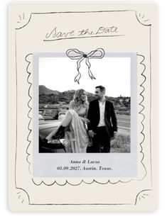 a wedding photo with the words save the date on it