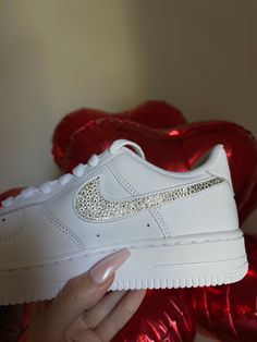 Nike Air Force 1 all white low with Swarovski crystals, crystallized swooshes. Every crystal is hand placed by me. Top quality. I use smaller crystals (so more quantity) for the best shine and better looking. Made to order Available in Men's sizes as well. Sizes shown in women's sizes. Also you can let me know what size you need or what colors of crystals you would like to choose in personalization section or in messages. White Iced Out Sneakers For Streetwear, White Embellished Sneakers For Streetwear, White Custom Sneakers With Bling, Round Toe, White Rhinestones Custom Sneakers For Streetwear, White Rhinestone Custom Sneakers For Streetwear, White Low-top Custom Sneakers With Bling, White Custom Rhinestone Sneakers For Streetwear, White Custom Sneakers With Rhinestones For Streetwear, White Custom Sneakers With Rhinestones And Round Toe