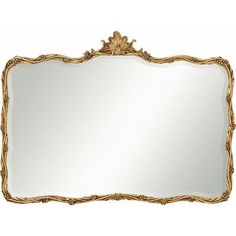 an ornate gold framed mirror on a white background with clipping for text or image