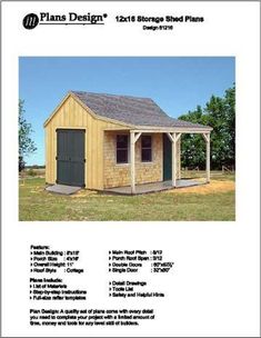 the plans for a small shed are shown in this manual, with instructions to build it