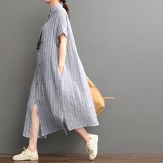 Blue openhemlinen maxi dress plus size cotton dressThis dress is made of cotton linen fabric, soft and breathy, suitable for summer, so loose dresses to make you comfortable all the time.Measurement: One Size: length 112cm / 43.68" Bust 124cm / 48.36" Shoulder 46cm / 17.94" Waist 132cm / 51.48" Armhole 40cm / 15.6"Materials used: Cotton, linenPayment: We accept payment by paypal and credit card. if you would like to pay by credit card, please choose payment by paypal, and follow the guide. Paypa