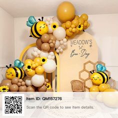 some balloons that are in the shape of bees