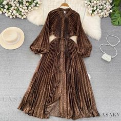 Lasaky - Luxurious Women's Long-Sleeve Round-Neck Jersey Garment with Embroidered Florals and Lantern-Inspired Accents Dress Elegant Long, Formal Wear Women, Jersey Wrap Dress, Printed Long Dresses, Elegant Dresses Long, Crewneck Dress, Long Sleeve Jersey, Wrap Dress Floral, Dress Picture