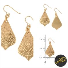 "Add a touch of elegance to your accessory game with these stunning Damask Embossed Arabesque Bronze Earrings! 💫 Perfect for a romantic 8th wedding anniversary gift for her, these Moroccan-inspired earrings are a must-have for any jewelry lover. ✨ Grab them now for only $40.00! 💰 #bronzeearrings #arabesquejewelry #8thweddinganniversary #giftideas #jewelryaddict #moroccan Classic Brass Earrings For Wedding, Classic Brass Wedding Earrings, Elegant Brass Chandelier Earrings For Festive Occasions, Elegant Brass Teardrop Earrings, Elegant Brass Chandelier Earrings For Celebration, Festive Brass Chandelier Earrings, Elegant Gold Teardrop Earrings For Festive Occasions, Elegant Brass Bridal Earrings For Celebration, Elegant Festive Teardrop Earrings