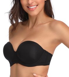 PRICES MAY VARY. without spillage Give you a Smooth contour. seamless bra Convertible Strap match your wedding dress Strapless Bra With Padded Cups, Black Padded Strapless Bra, Black Strapless Padded Bra, Plus Size Red Carpet, Bra For Women, Plus Size Bra, Everyday Bra, Seamless Bra, Full Figured