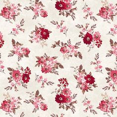 Windham - 53713-3 Ivory Roses And Daisies, Red Prints, Vintage Embroidery Transfers, Uniquely Creative, Quilt Club, Row Quilt, Batik Quilts, Fabric Stamping, Embroidered Quilts