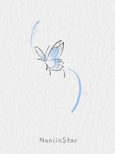 a drawing of a butterfly flying in the sky