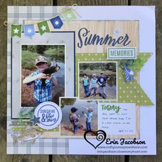 Family Scrapbook Layouts, Summer Scrapbook Layouts, Boy Scrapbook Layouts, Fashion Maker, Scrapbook Design Layout, Beautiful Scrapbook Layouts, Baby Boy Scrapbook, Scrapbooking Paper Crafts, Simple Scrapbook