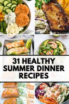 healthy summer dinner recipes with text overlay